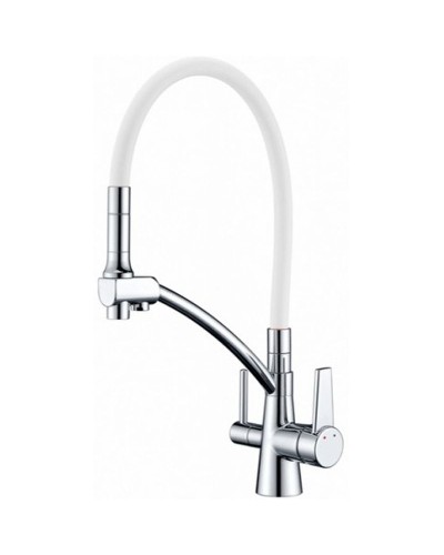 Смеситель для кухни ZorG Sanitary ZR338-8YF Хром Белый