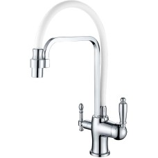 Смеситель для кухни ZorG Sanitary ZR342-8YF Хром Белый