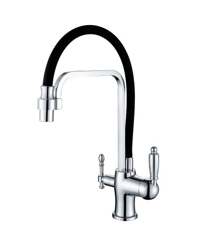 Смеситель для кухни ZorG Sanitary ZR342-6YF Хром Черный