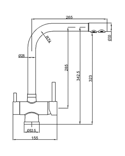 Смеситель для кухни ZorG Sanitary ZR348YFSATIN Сатин