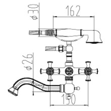 Смеситель для ванны ZorG Antic A7000W-SL универсальный Серебро