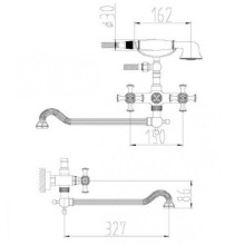Смеситель для ванны ZorG Antic A7001WDN-SL универсальный Серебро