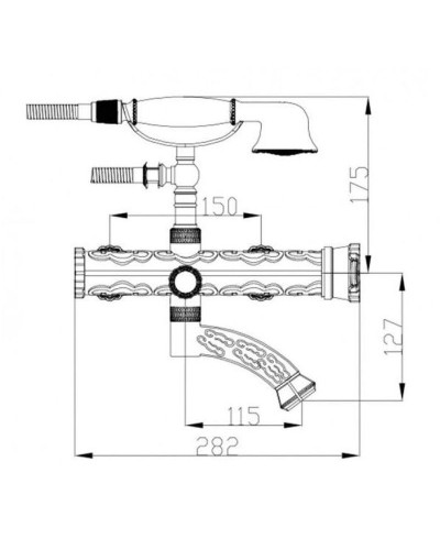 Смеситель для ванны ZorG Antic A100W-SL универсальный Серебро