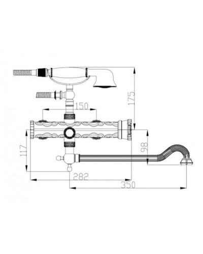 Смеситель для ванны ZorG Antic A101WDN-SL универсальный Серебро