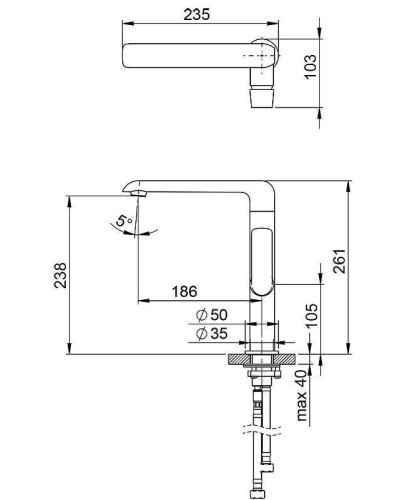 Смеситель для кухни Ravak Flat FL 016.00 X070125 Хром