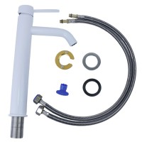 Смеситель для раковины Bronze de Luxe Scandi 1452W Белый глянцевый