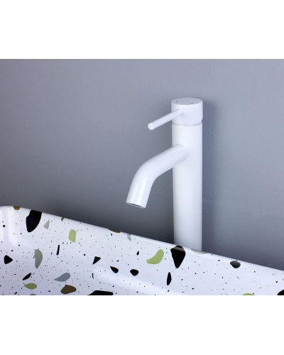 Смеситель для раковины Bronze de Luxe Scandi 1452W Белый глянцевый