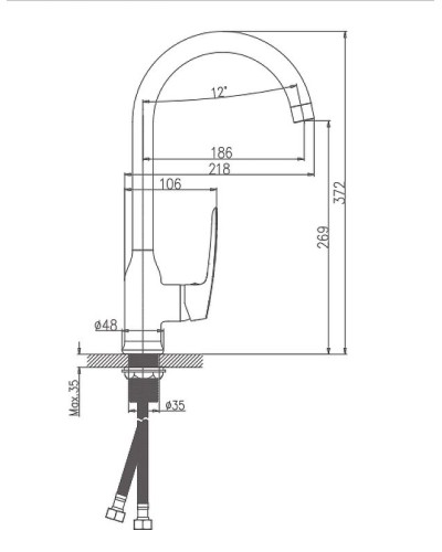 Смеситель для кухни Haiba HB70183 Хром