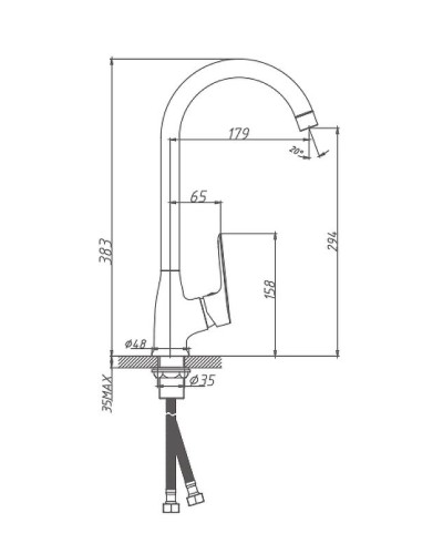 Смеситель для кухни Haiba HB70506 Хром