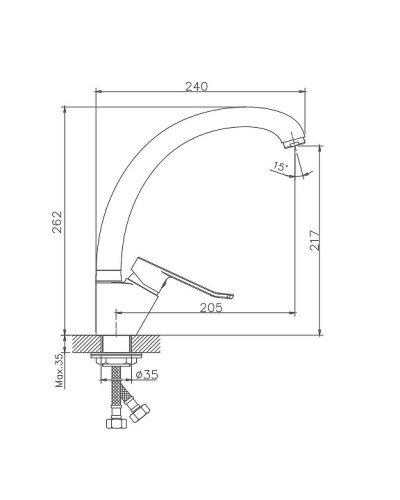 Смеситель для кухни Haiba HB41556-2 Хром