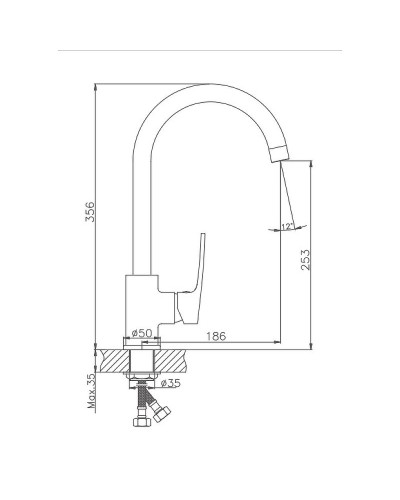 Смеситель для кухни Haiba HB70587 Хром