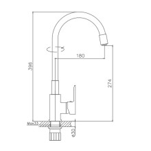 Смеситель для кухни Haiba HB70112-4 Хром Синий
