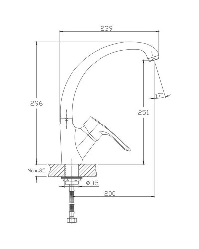 Смеситель для кухни Haiba HB4166-8 Серый