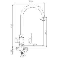 Смеситель для кухни Haiba HB76801 Нержавеющая сталь