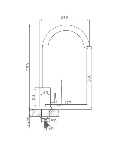 Смеситель для кухни Haiba HB70802 Нержавеющая сталь