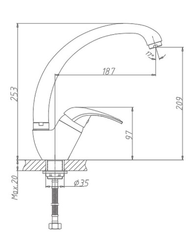 Смеситель для кухни Haiba HB4103-2 Хром