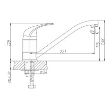 Смеситель для кухни Haiba HB4203 Хром