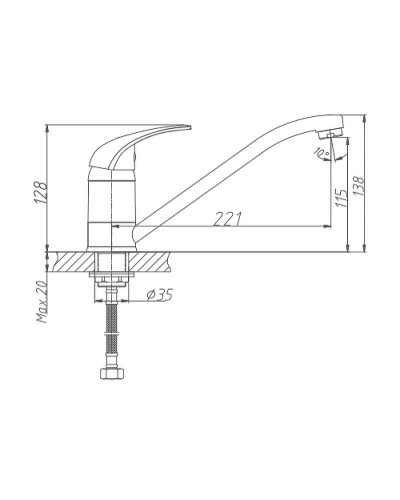 Смеситель для кухни Haiba HB4903 Хром