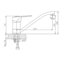 Смеситель для кухни Haiba HB4204 Хром