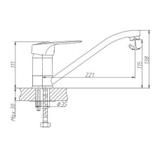 Смеситель для кухни Haiba HB4204 Хром