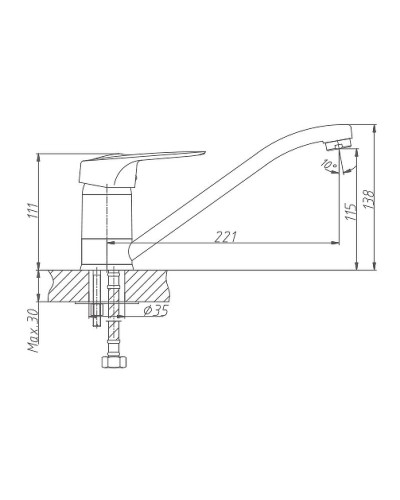 Смеситель для кухни Haiba HB4204 Хром