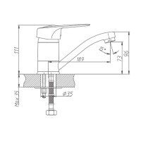 Смеситель для кухни Haiba HB4504 Хром