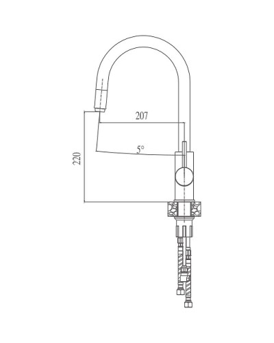Смеситель для кухни Haiba HB70304-5 Нержавеющая сталь