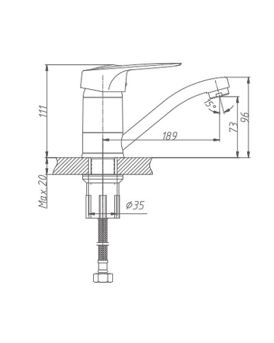 Смеситель для кухни Haiba HB4504-2 Хром