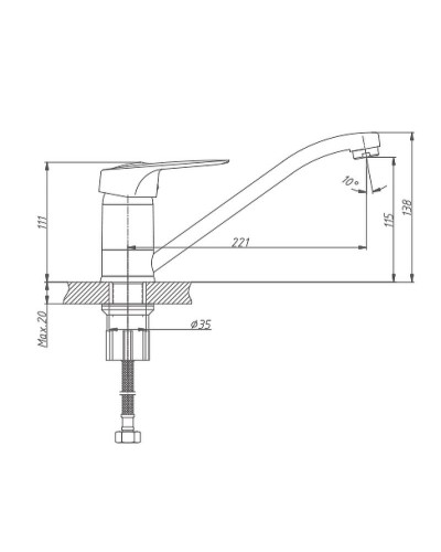 Смеситель для кухни Haiba HB4904 Хром