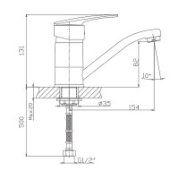 Смеситель для кухни Haiba HB4506-2 Хром