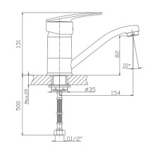 Смеситель для кухни Haiba HB4506-2 Хром