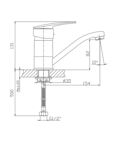 Смеситель для кухни Haiba HB4506-2 Хром