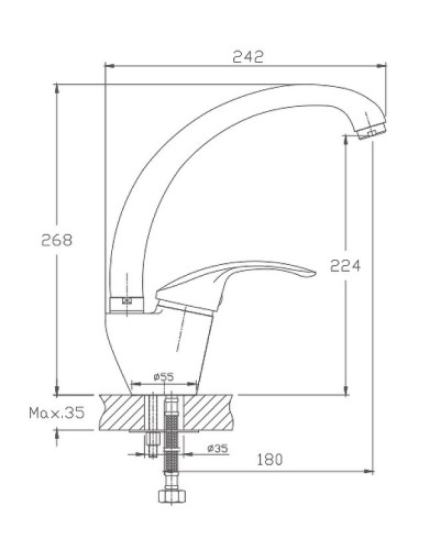 Смеситель для кухни Haiba HB4121-5 Сатин