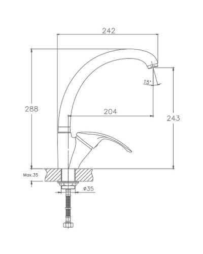 Смеситель для кухни Haiba HB4221-5 Сатин