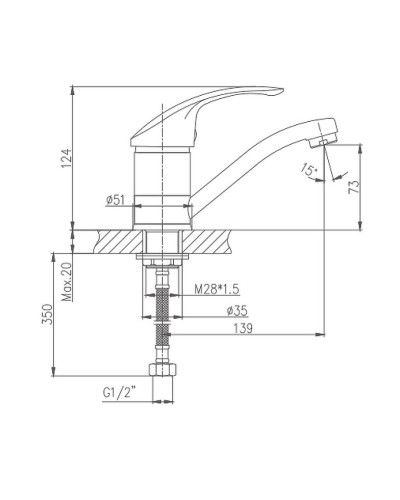 Смеситель для кухни Haiba HB4521-5 Сатин