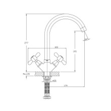 Смеситель для кухни Haiba HB4525 Хром