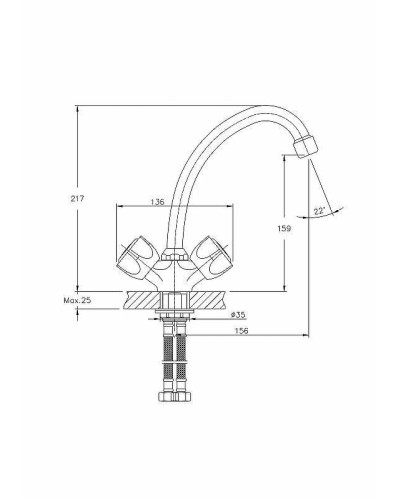 Смеситель для кухни Haiba HB4909 Хром