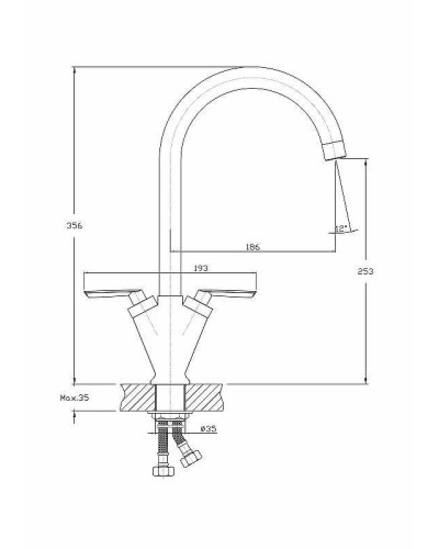 Смеситель для кухни Haiba HB4098 Хром