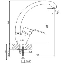 Смеситель для кухни Haiba HB4163 Хром