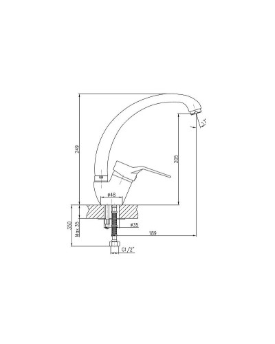 Смеситель для кухни Haiba HB4163-2 Хром