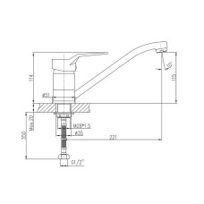 Смеситель для кухни Haiba HB4963 Хром