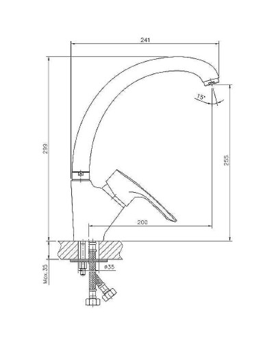 Смеситель для кухни Haiba HB4166 Хром