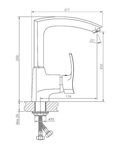 Смеситель для кухни Haiba HB4070 Хром