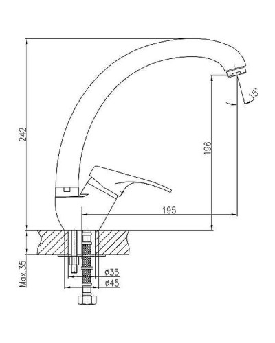 Смеситель для кухни Haiba HB4113 Хром