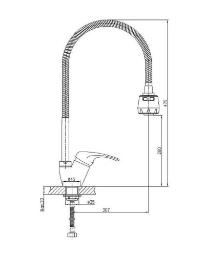 Смеситель для кухни Haiba HB4313 Хром