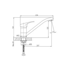 Смеситель для кухни Haiba HB4913 Хром