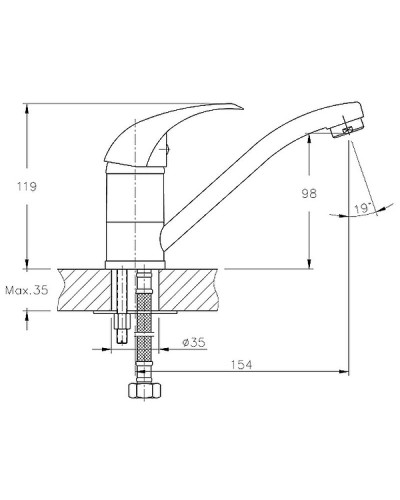 Смеситель для кухни Haiba HB4515 Хром