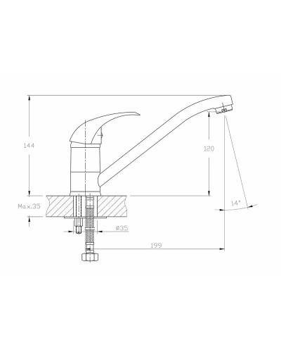 Смеситель для кухни Haiba HB4815 Хром