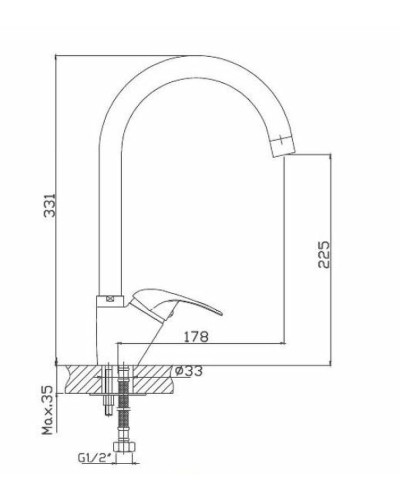 Смеситель для кухни Haiba HB4615 Хром