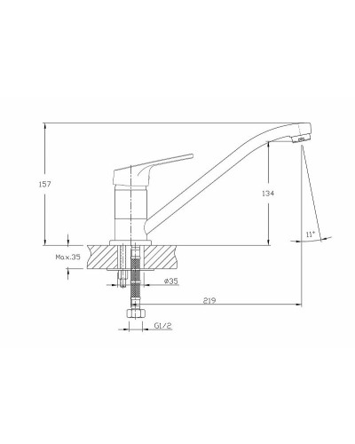 Смеситель для кухни Haiba HB4816 Хром